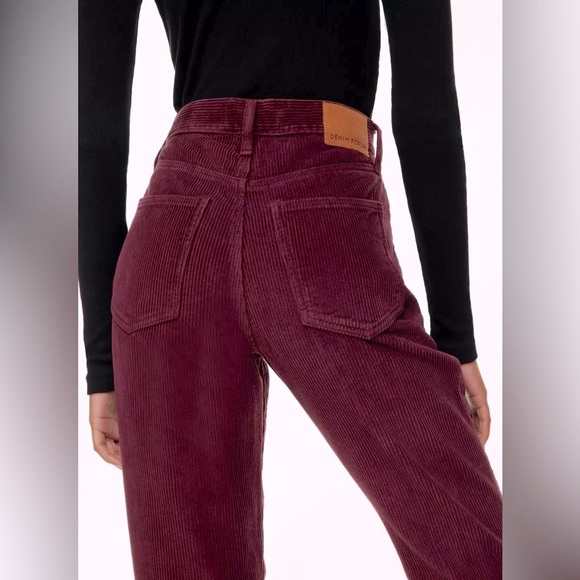 🍷 NWT ARITZIA 90s Joni High Rise Loose Corduroy Spiced Burgundy - Picture 6 of 10